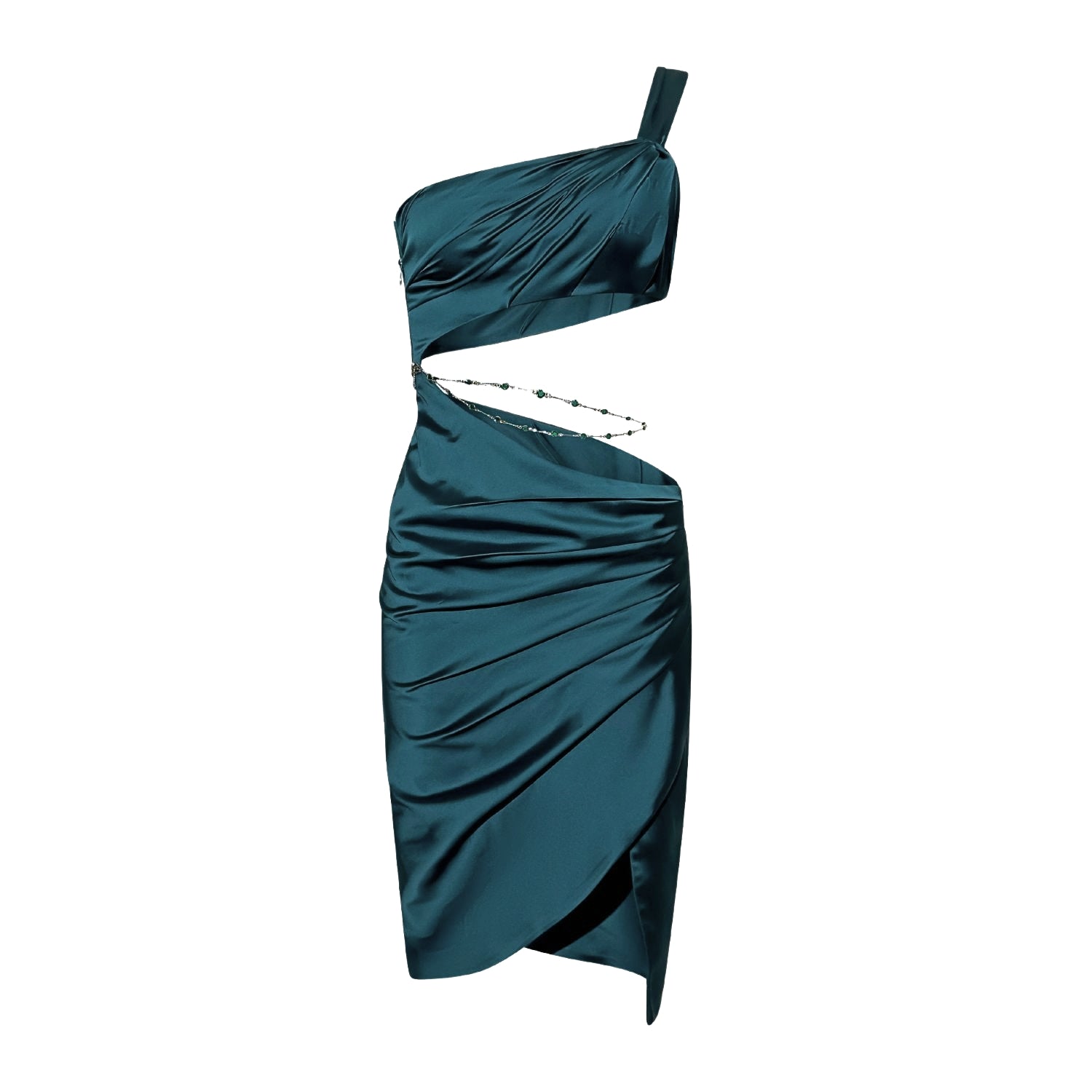 Fleur Cut Out Ruched Midi Dress - INAMORE