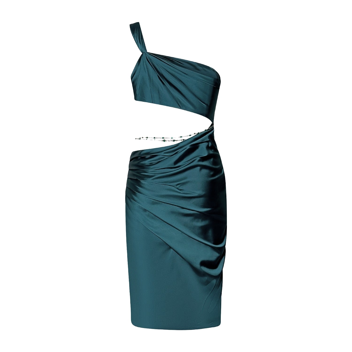 Fleur Cut Out Ruched Midi Dress - INAMORE