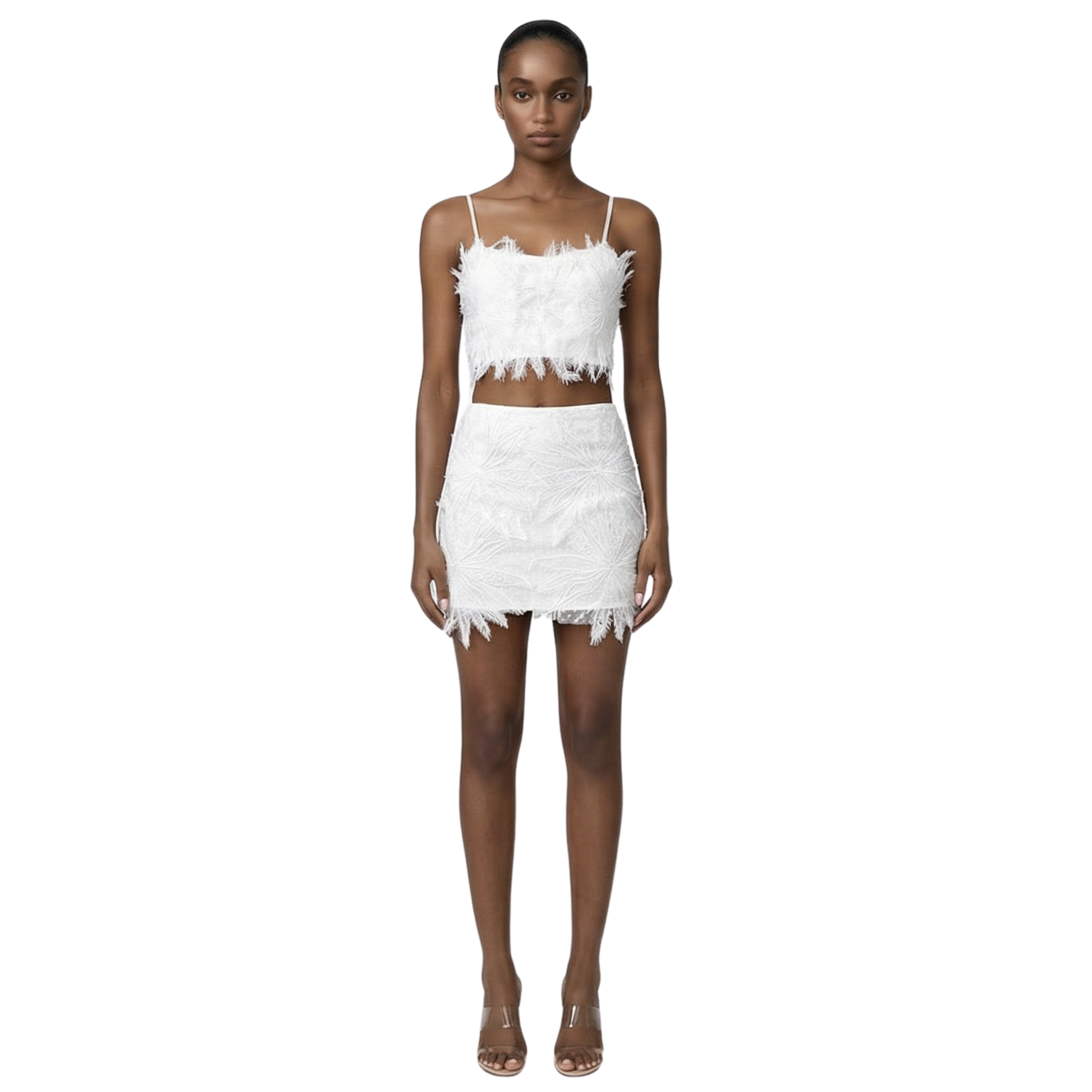 Mariposa White Skirt Set - INAMORE