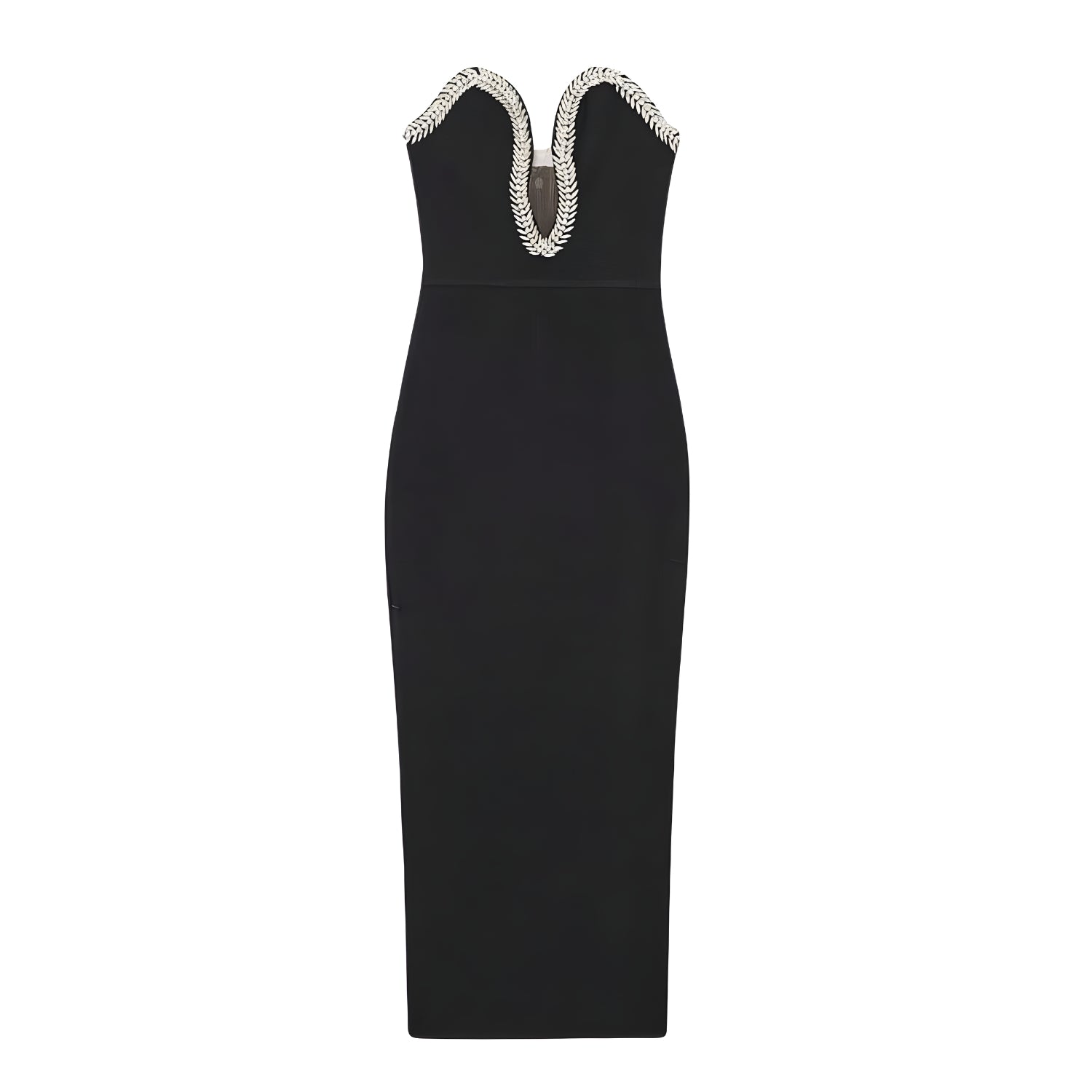 Isabelle Embellished Strapless Midi Dress - INAMORE