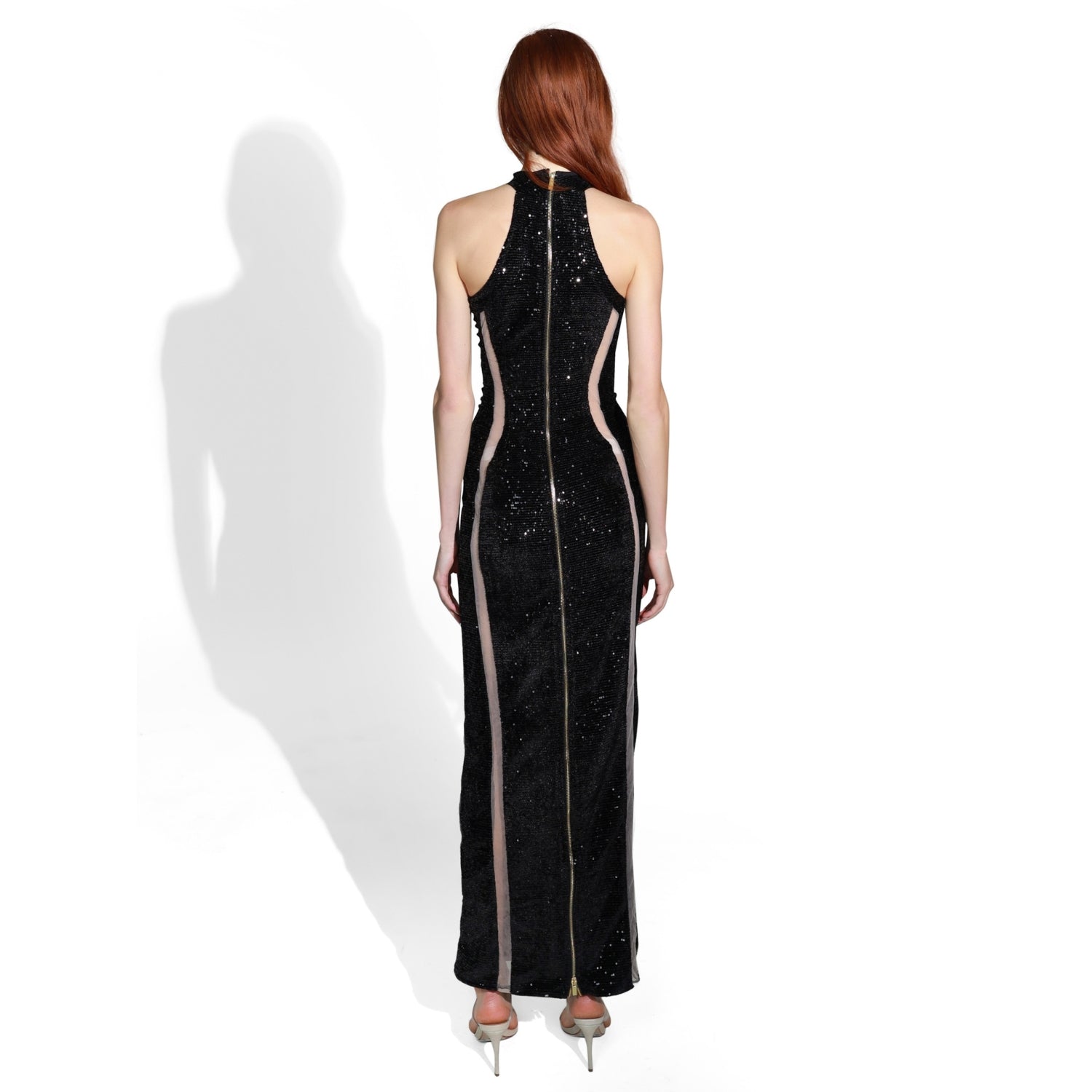 Lady Sequin Halter Maxi Dress - INAMORE