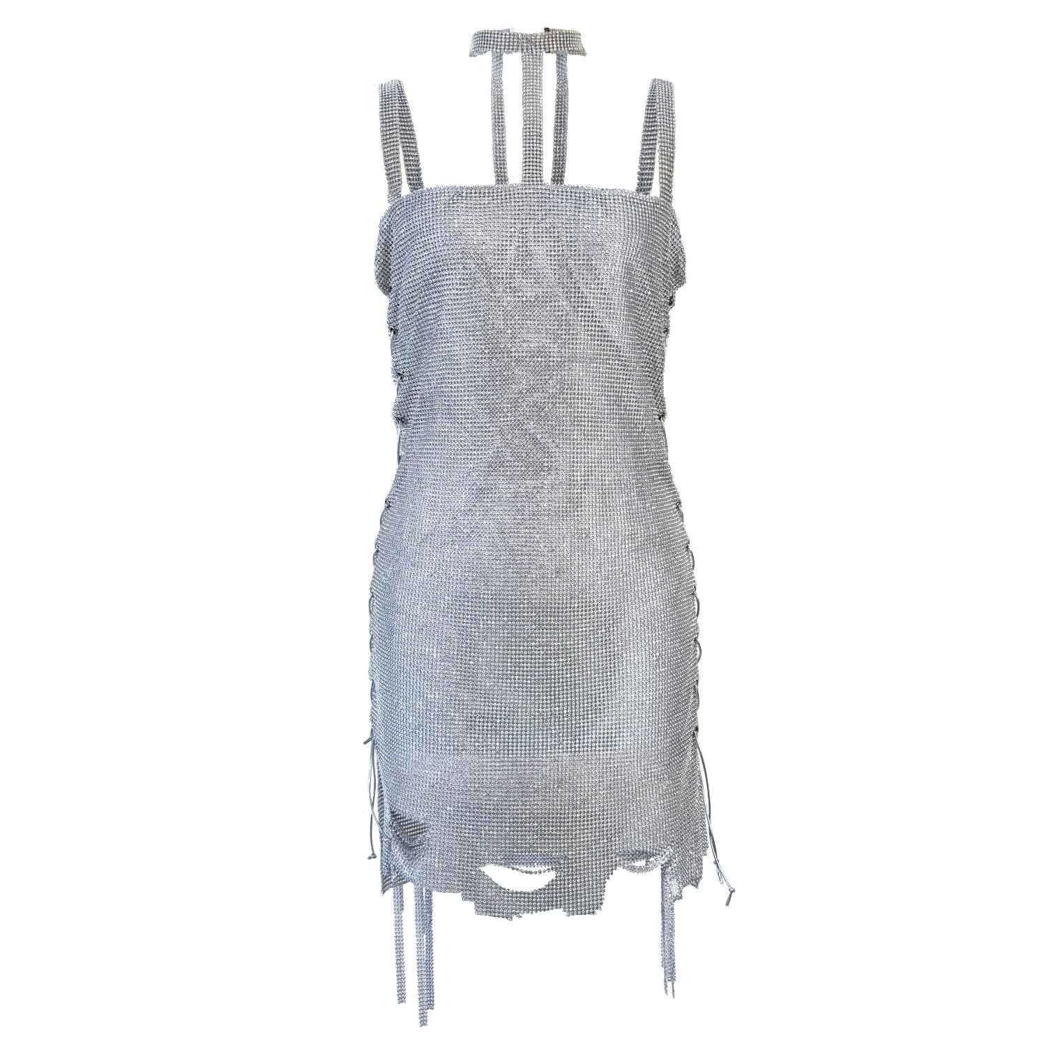 Aria rhinestone lace up dress - INAMORE