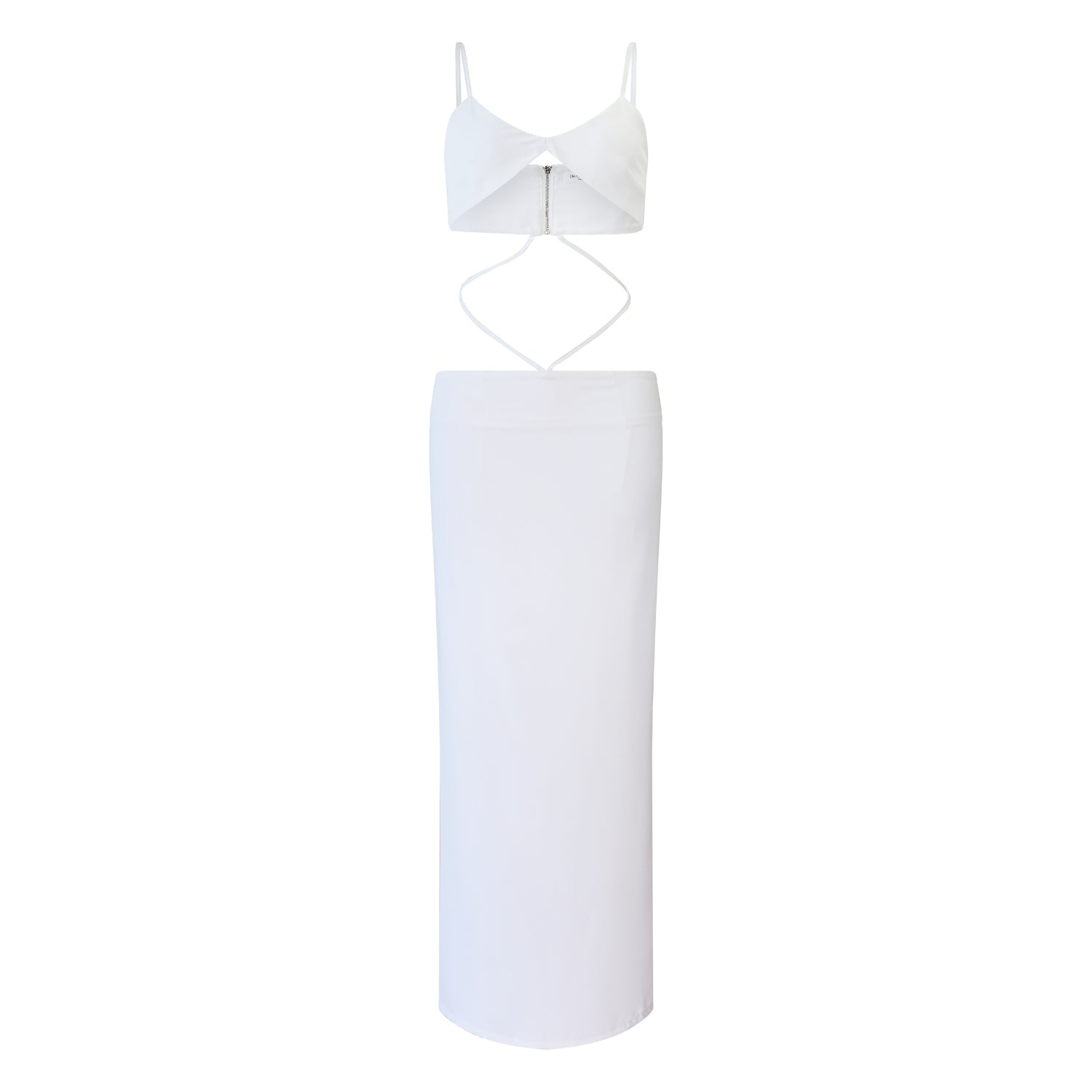 Solymar White Cutout Dress - INAMORE