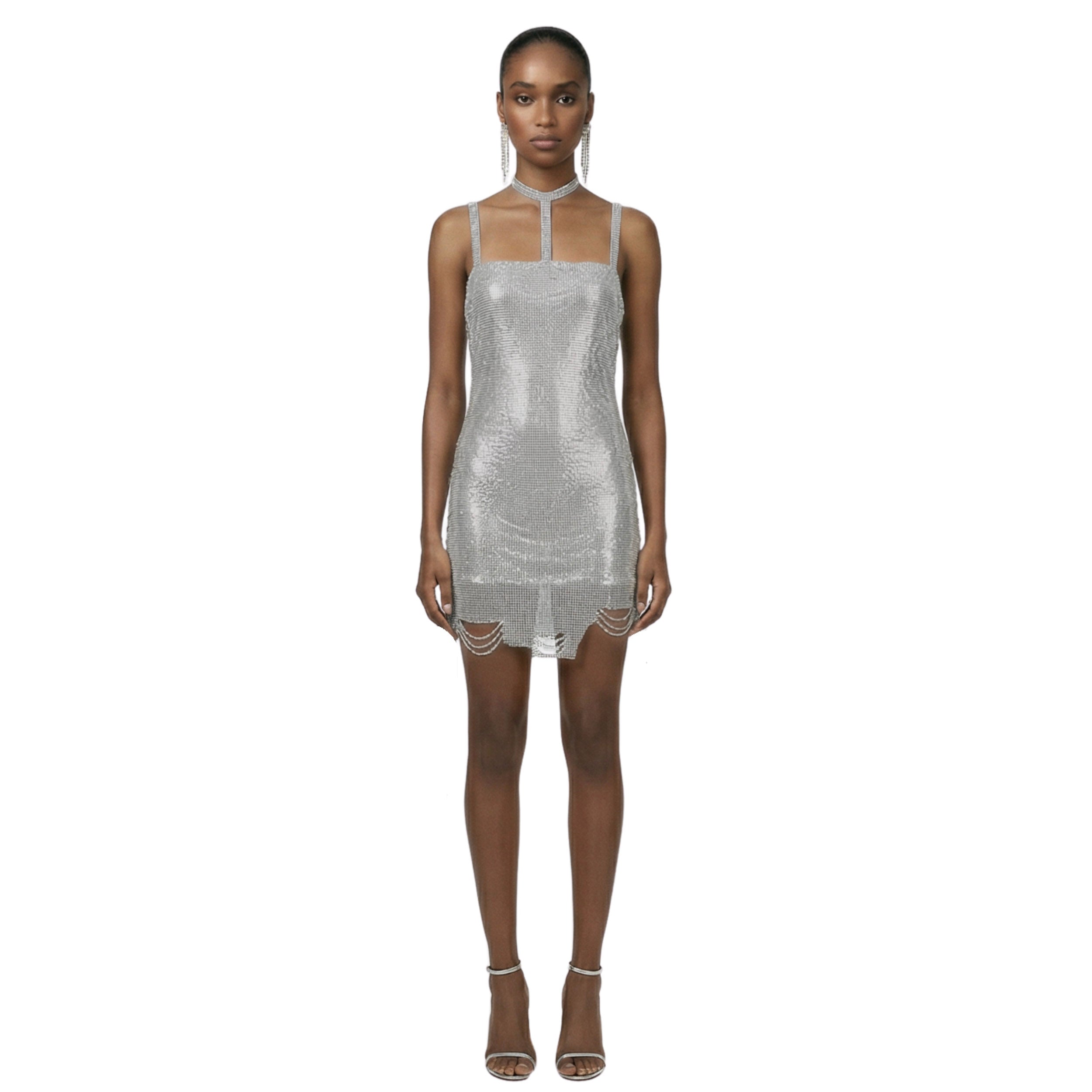 Aria rhinestone lace up dress - INAMORE 