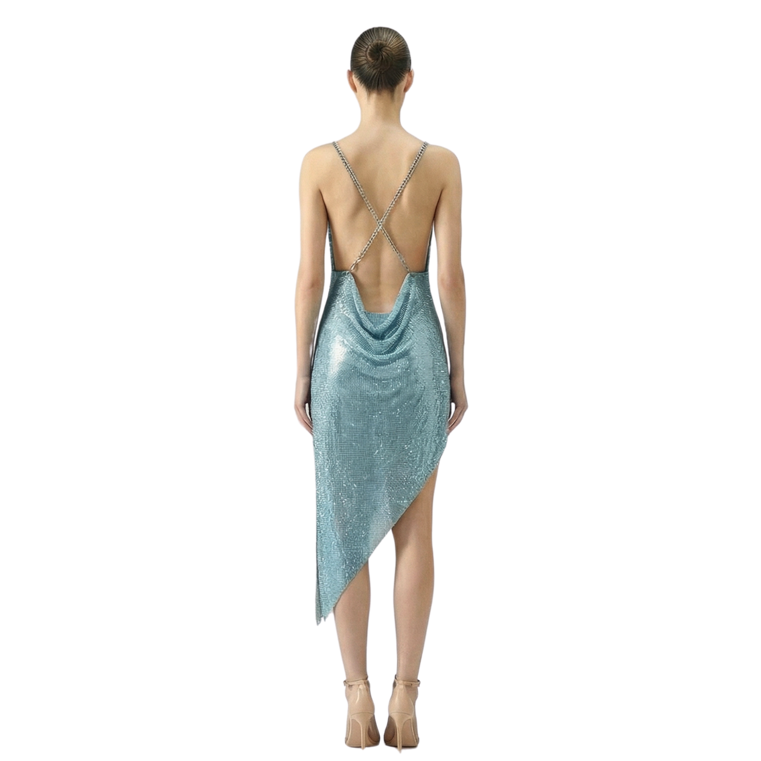 CELESTE Blue Crystal Dress - One of a kind