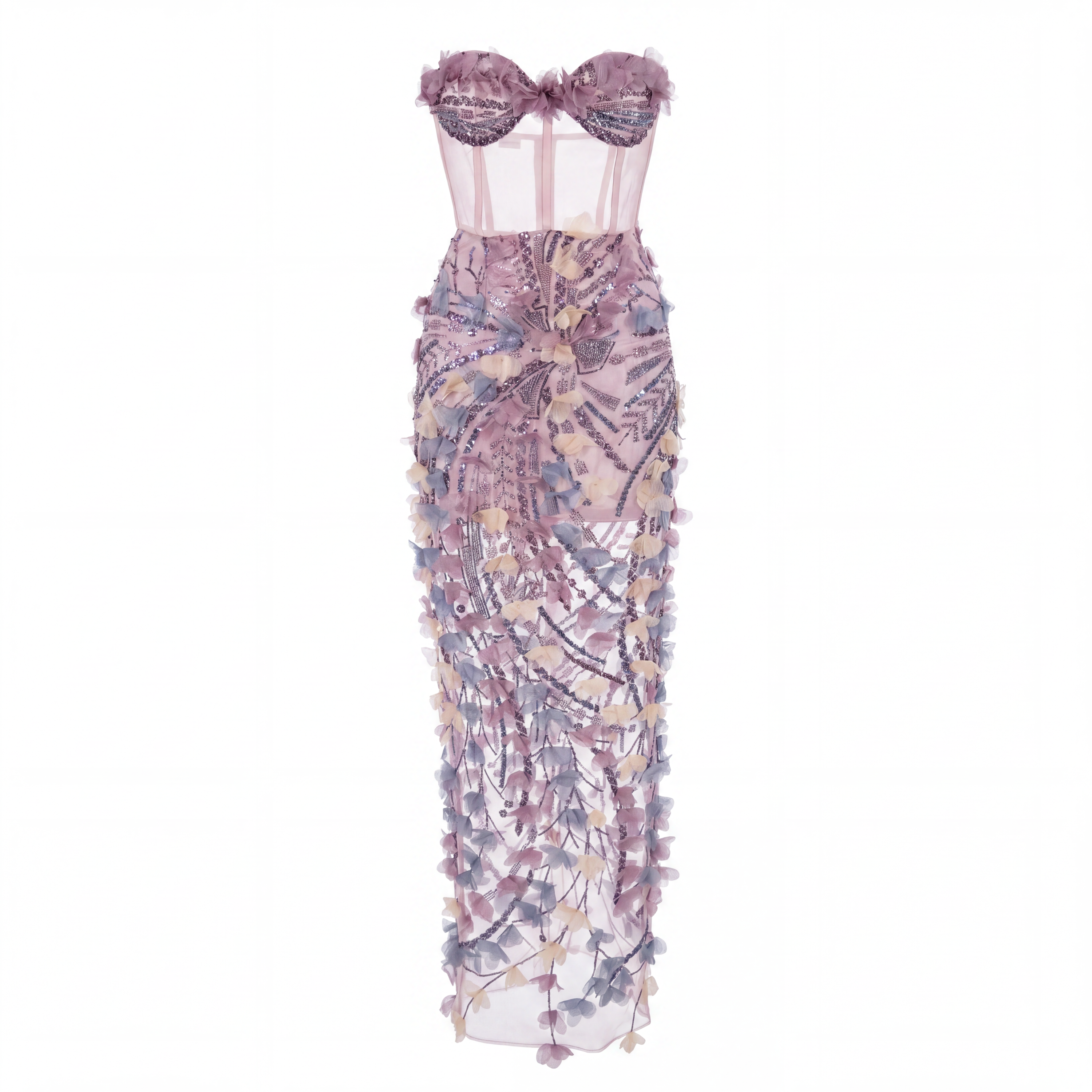 Fleur Sirène 3D Floral Embellished Gown
