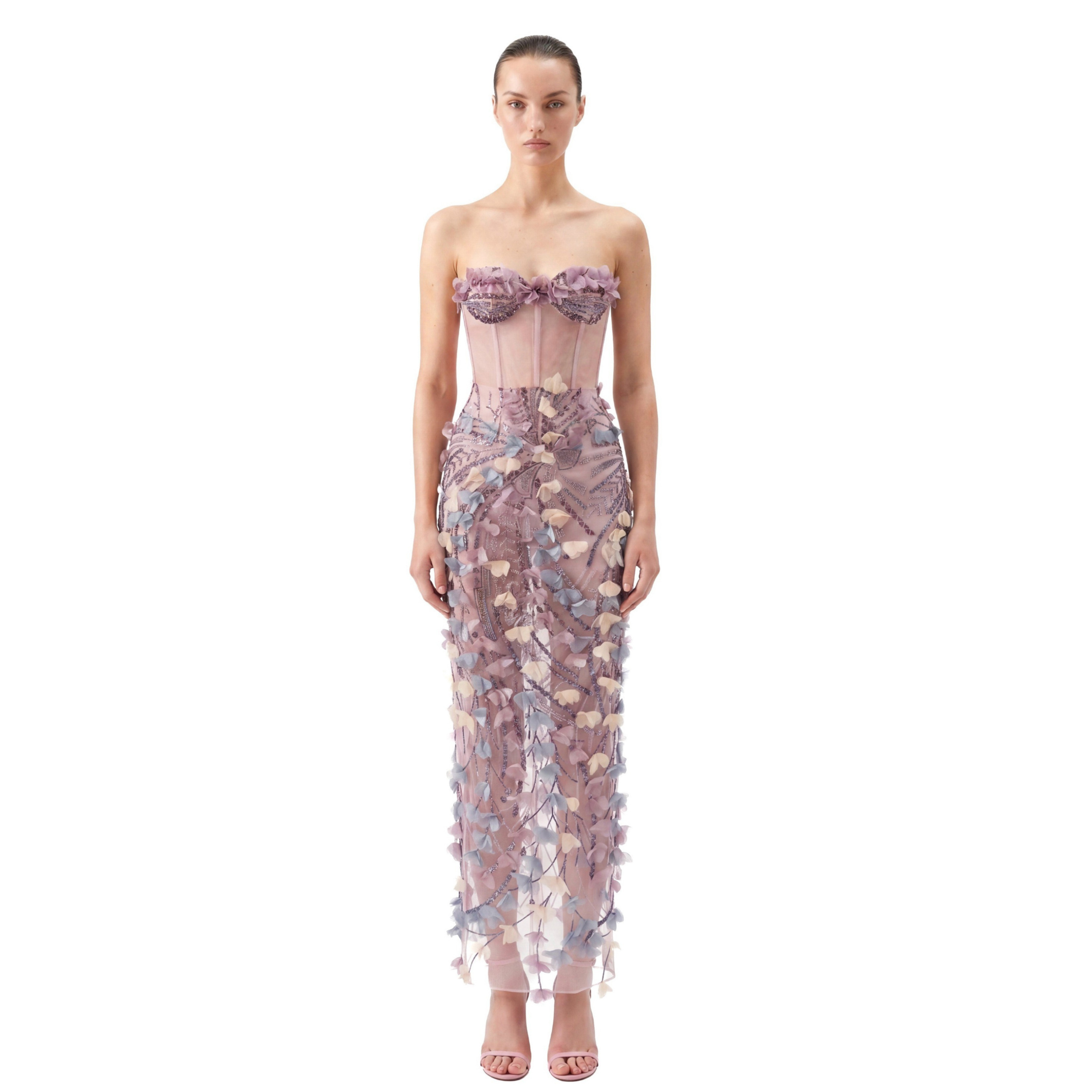 Fleur Sirène 3D Floral Embellished Gown