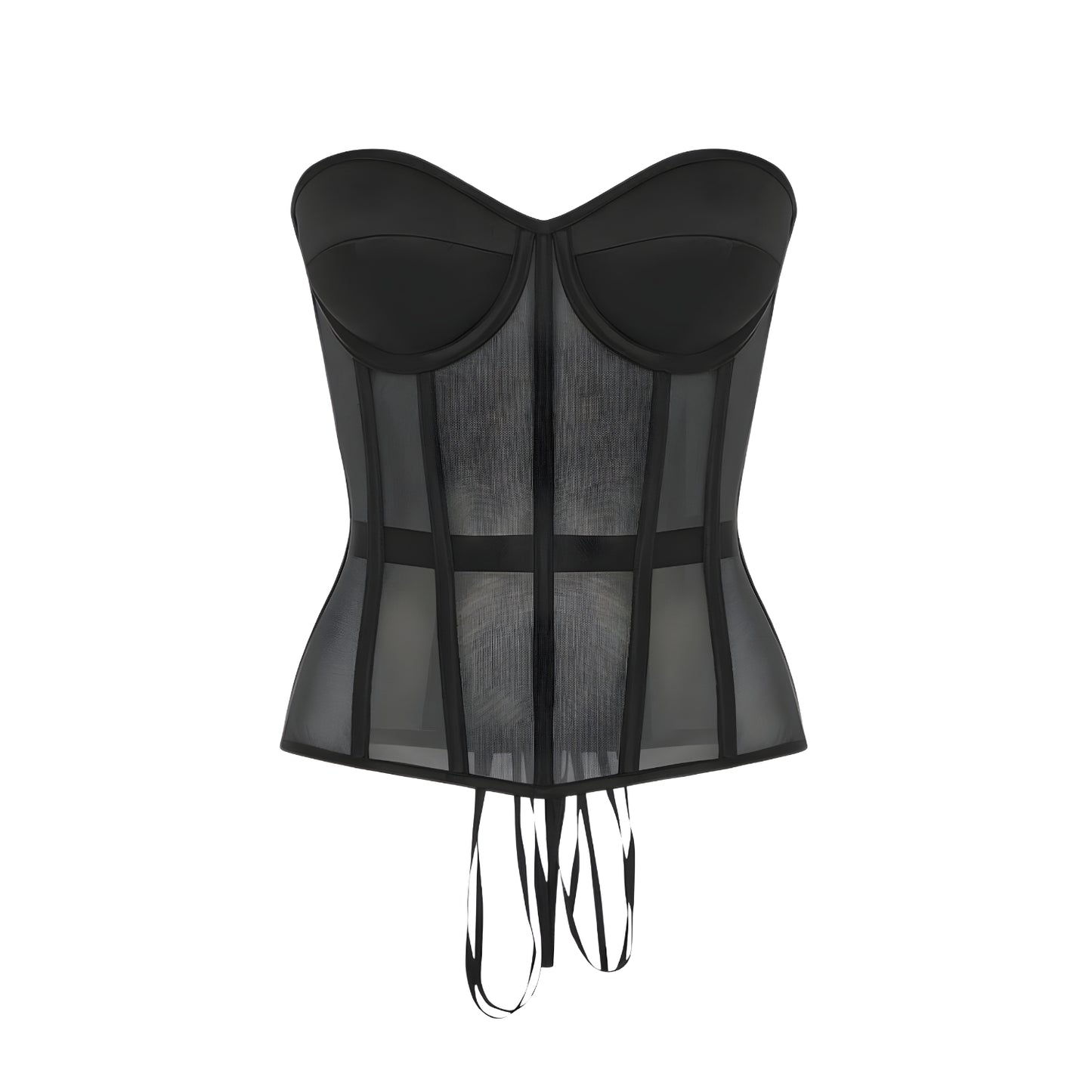 Load image into Gallery viewer, VIVIENNE Satin Cups Black Mesh Corset
