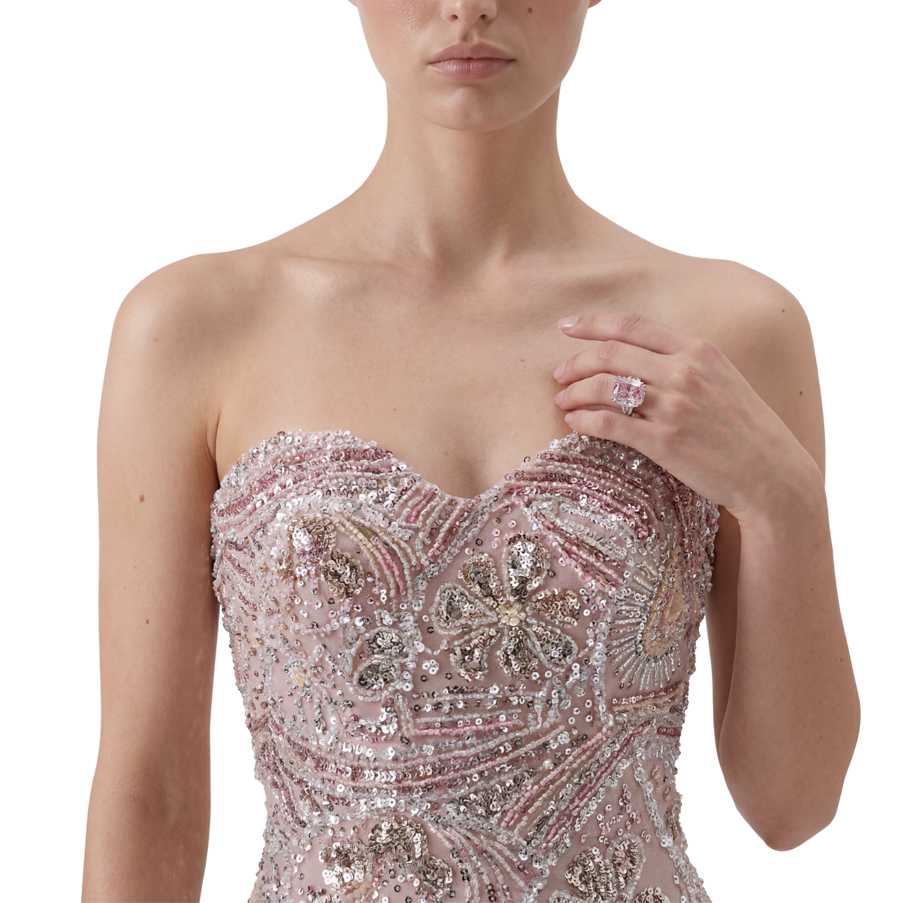 Fleur de Diamant Rosé Gown - INAMORE 