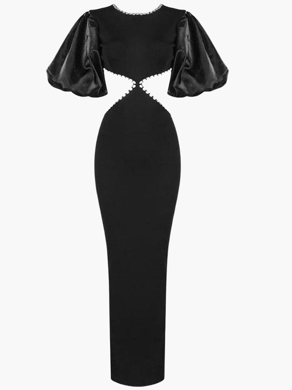 Load image into Gallery viewer, GLORIA Puff Sleeve Cut-Out Dress - Inamore
